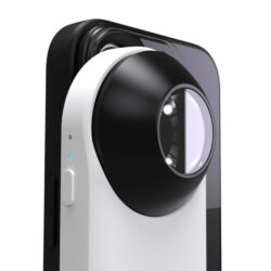 Canfield VEOS dermatoskop festet til iPhone Pro